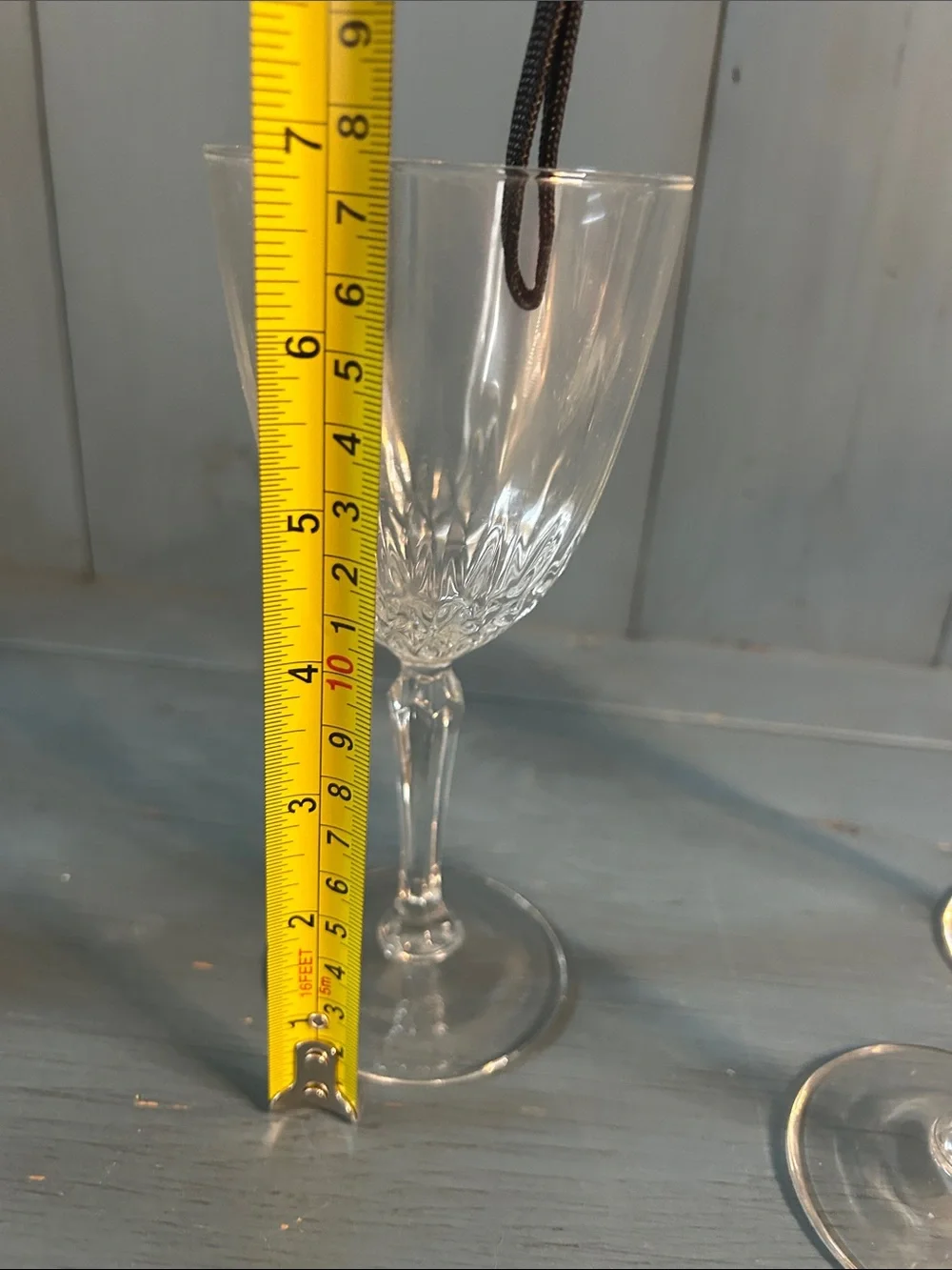 Vintage Clear Cut Crystal-Style Wine Glasses - Set of 3 | Diamant Pattern